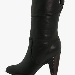 FRYE Women's Bethany Cuff Shortie Boot, Leather, Black, Size 6.5